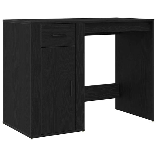 Desk with Drawer Black Oak 100 x 49 x 74 cm Engineered Wood Desk with Drawer Black Oak 100 x 49 x 74 cm Engineered Wood