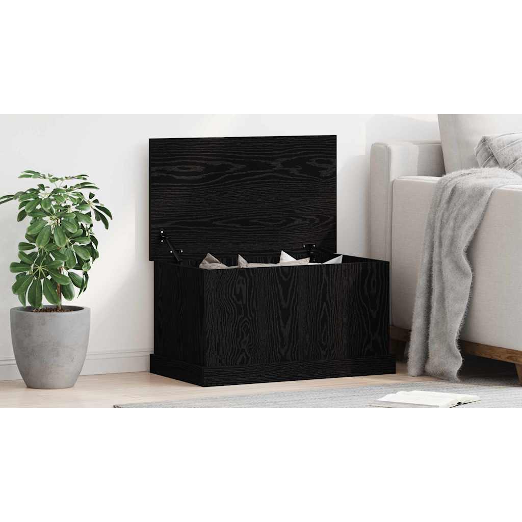 Storage Box Black oak 70 x 40 x 38 cm Engineered Wood