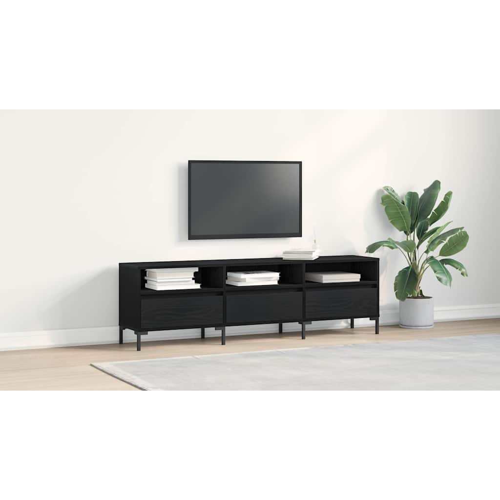 TV Cabinet Black Oak 150 x 30 x 44.5 cm Engineered Wood