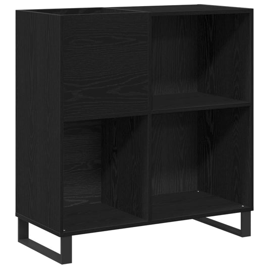 Record Cabinet Black Oak 85 x 38 x 89 cm Engineered Wood Record Cabinet Black Oak 85 x 38 x 89 cm Engineered Wood