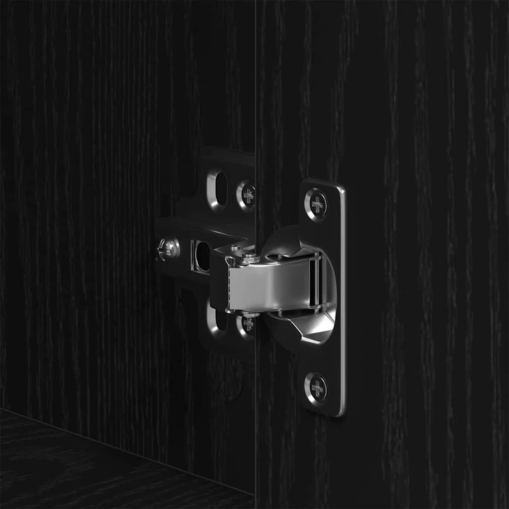 Bedside Cabinet 2 pcs Black Oak 41 x 31 x 80 cm Engineered Wood