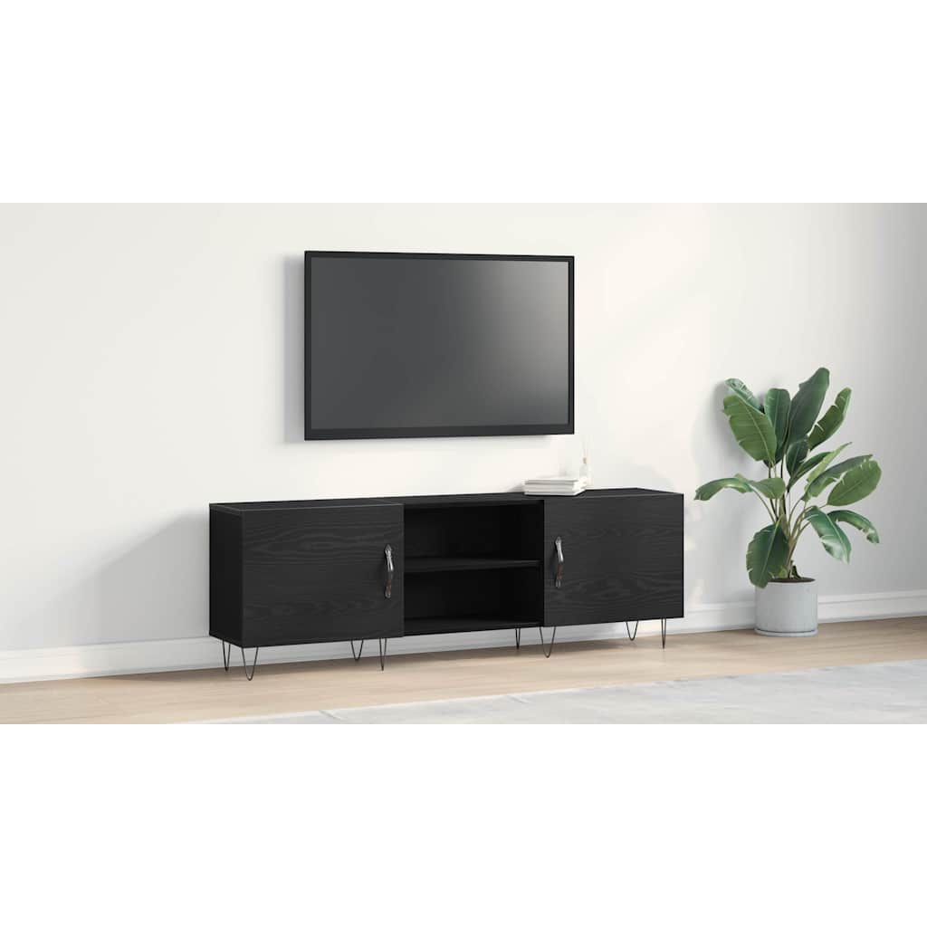 TV Cabinet Set Black Oak 150 x 30 x 50 cm Engineered Wood