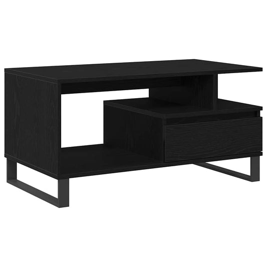Coffee Table Black Oak 90 x 49 x 45 cm Engineered Wood Coffee Table Black Oak 90 x 49 x 45 cm Engineered Wood
