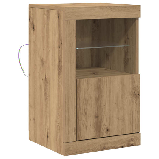 LED Sideboard Artisan Oak 41 x 37 x 67 cm Engineered Wood LED Sideboard Artisan Oak 41 x 37 x 67 cm Engineered Wood