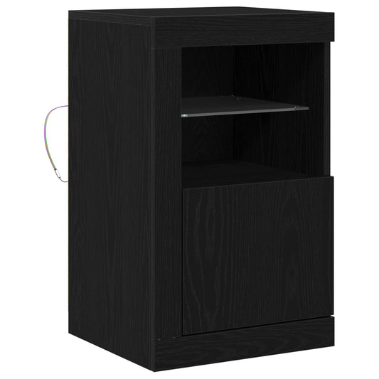 LED Sideboard Black Oak 41 x 37 x 67 cm Engineered Wood LED Sideboard Black Oak 41 x 37 x 67 cm Engineered Wood