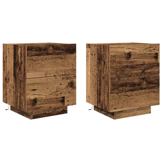 Bedside Cabinet 2 pcs Old Wood 45 x 40 x 55 cm Engineered Wood Bedside Cabinet 2 pcs Old Wood 45 x 40 x 55 cm Engineered Wood