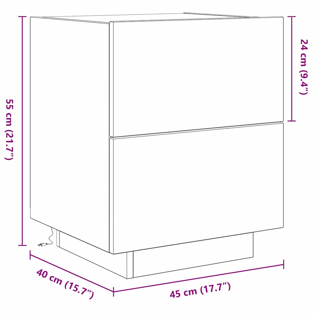 Bedside Cabinet Artisan Oak 45 x 40 x 55 cm Engineered Wood