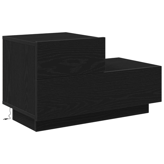 Bedside Cabinet Black Oak 70 x 36 x 40.5 cm Engineered Wood Bedside Cabinet Black Oak 70 x 36 x 40.5 cm Engineered Wood