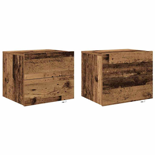 Bedside Cabinet 2 pcs Old Wood 50 x 39 x 41 cm Engineered Wood Bedside Cabinet 2 pcs Old Wood 50 x 39 x 41 cm Engineered Wood