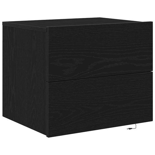 Bedside Cabinet Black Oak 50 x 39 x 41 cm Engineered Wood Bedside Cabinet Black Oak 50 x 39 x 41 cm Engineered Wood
