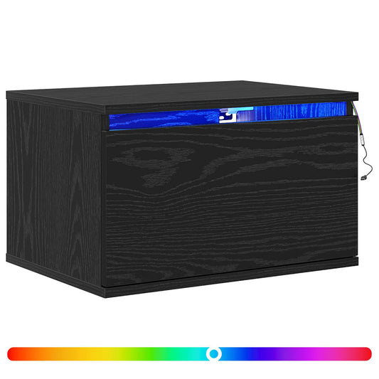 Wall-mounted Bedside Cabinet 2 pcs Black Oak 50 x 36 x 30 cm Wall-mounted Bedside Cabinet 2 pcs Black Oak 50 x 36 x 30 cm