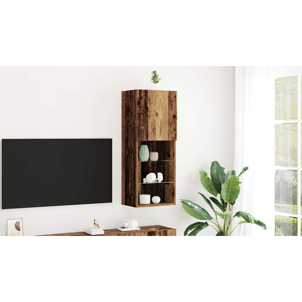 TV Cabinet Set Old Wood 40.5 x 30 x 102 cm Engineered Wood