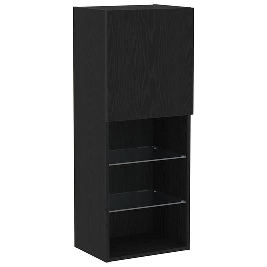 TV Cabinet Set Black Oak 40.5 x 30 x 102 cm Engineered Wood TV Cabinet Set Black Oak 40.5 x 30 x 102 cm Engineered Wood