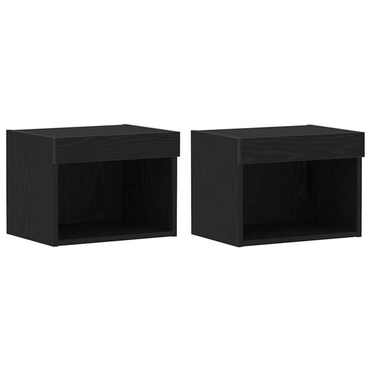 TV Cabinet Set 2 pcs Black Oak 40 x 30 x 30 cm Engineered Wood TV Cabinet Set 2 pcs Black Oak 40 x 30 x 30 cm Engineered Wood