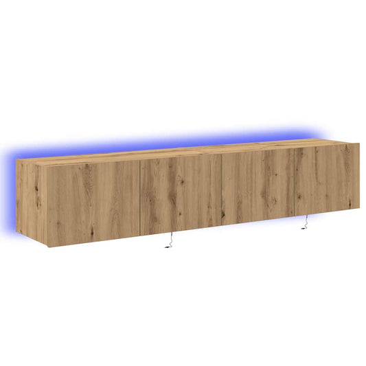TV Wall Cabinet with LED 2 pcs Artisan Oak 80 x 35 x 31 cm TV Wall Cabinet with LED 2 pcs Artisan Oak 80 x 35 x 31 cm