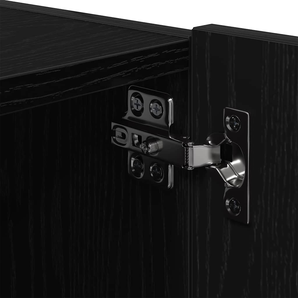 TV Wall Cabinet Black Oak 80 x 35 x 31 cm Engineered Wood