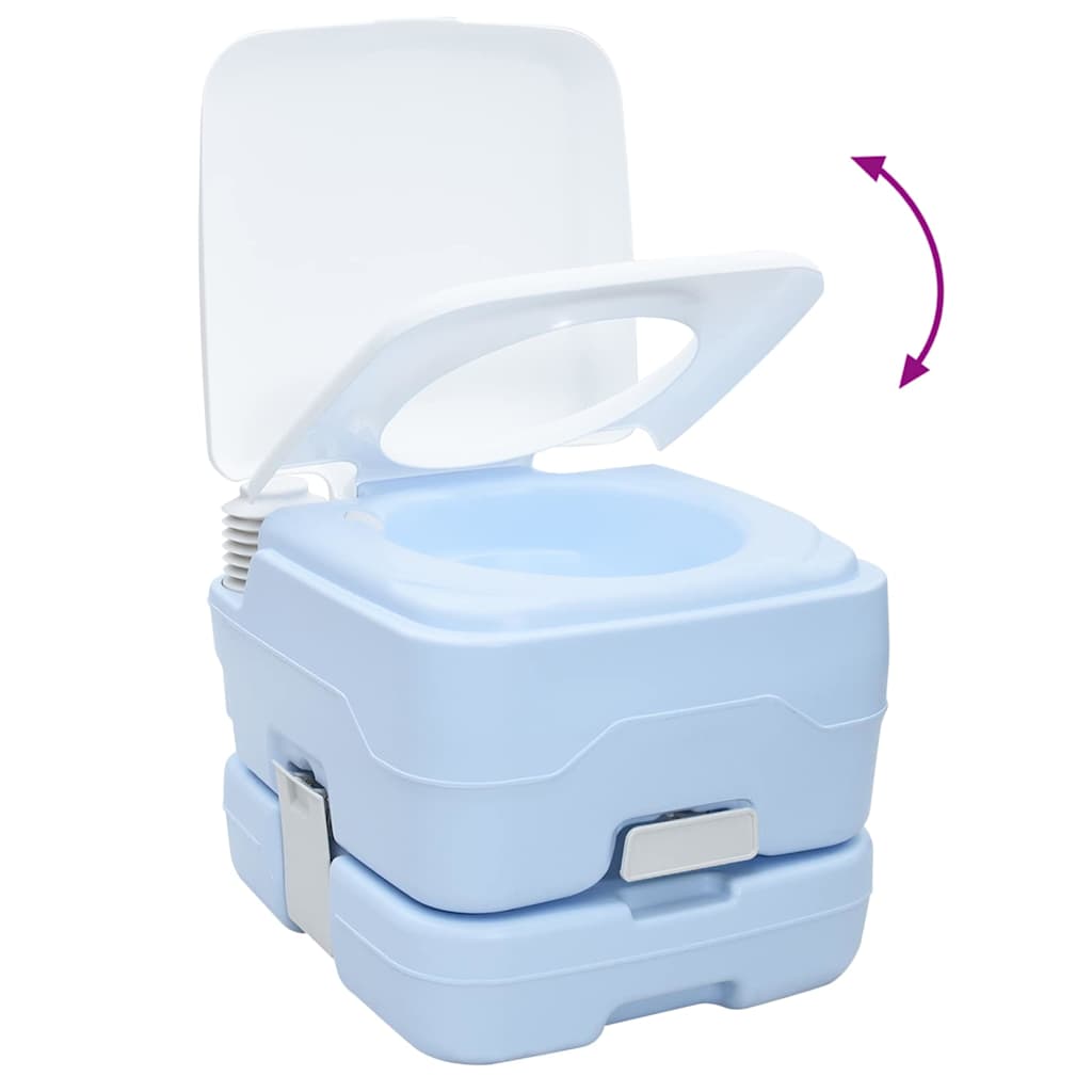 Camping Toilet Set 2 pcs Blue and White