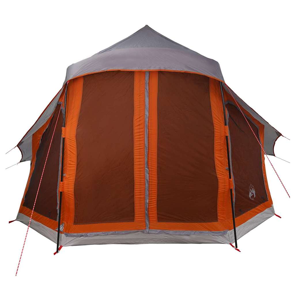 Family Tipi Tent Folding Grey and Orange 404 x 370 x 270 cm