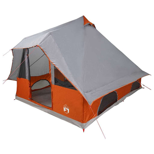 Tipi Tent with Roof Grey and Orange 358 x 296 x 258 cm Taffeta Tipi Tent with Roof Grey and Orange 358 x 296 x 258 cm Taffeta