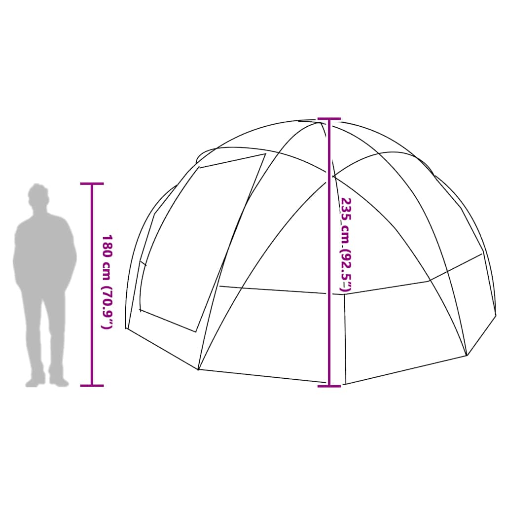 Camping Tent Grey and Orange 475 x 475 x 235 cm Polyester