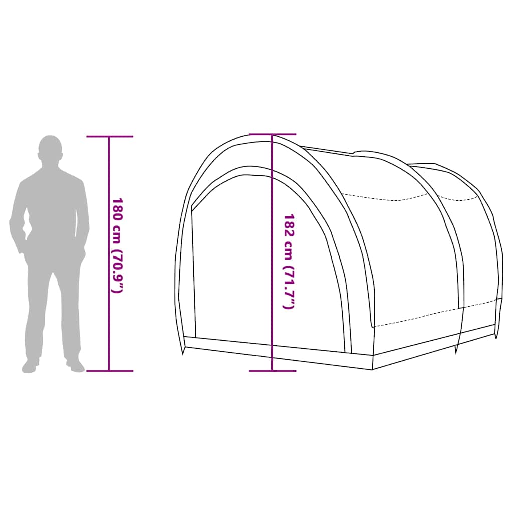 Bike Storage Tent with Roof Grey and Orange 256 x 222 x 182 cm