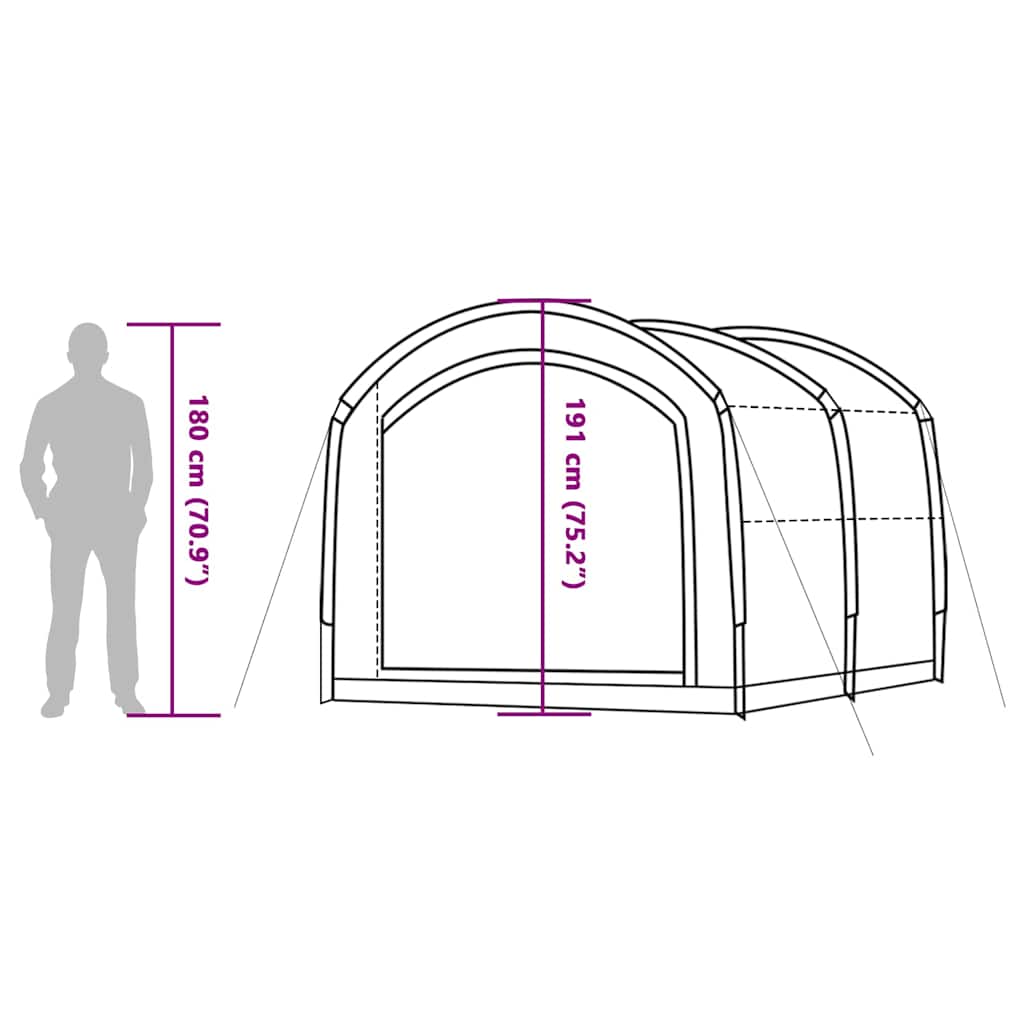 Tent 268 x 240 x 191 cm Waterproof Grey and orange Polyester