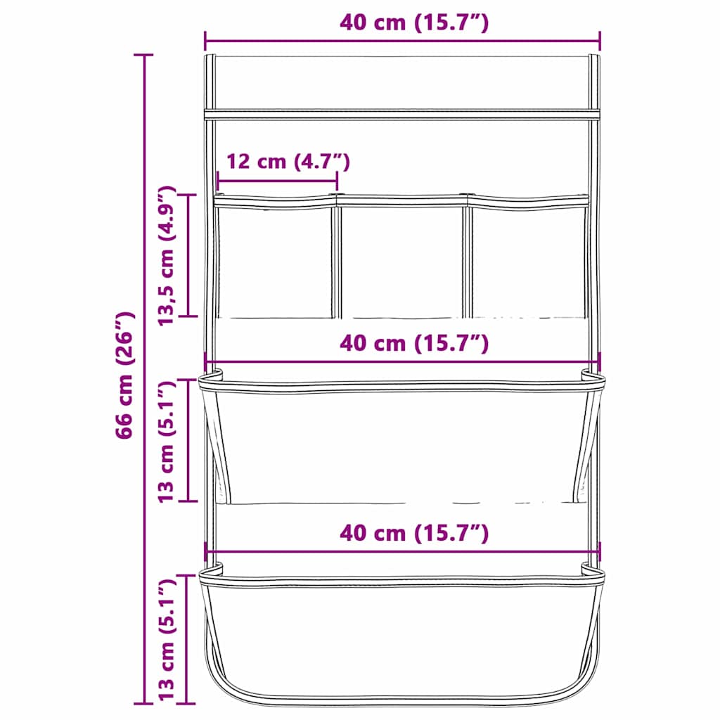 Storage Bag with Storage Black 66 x 40 cm Oxford