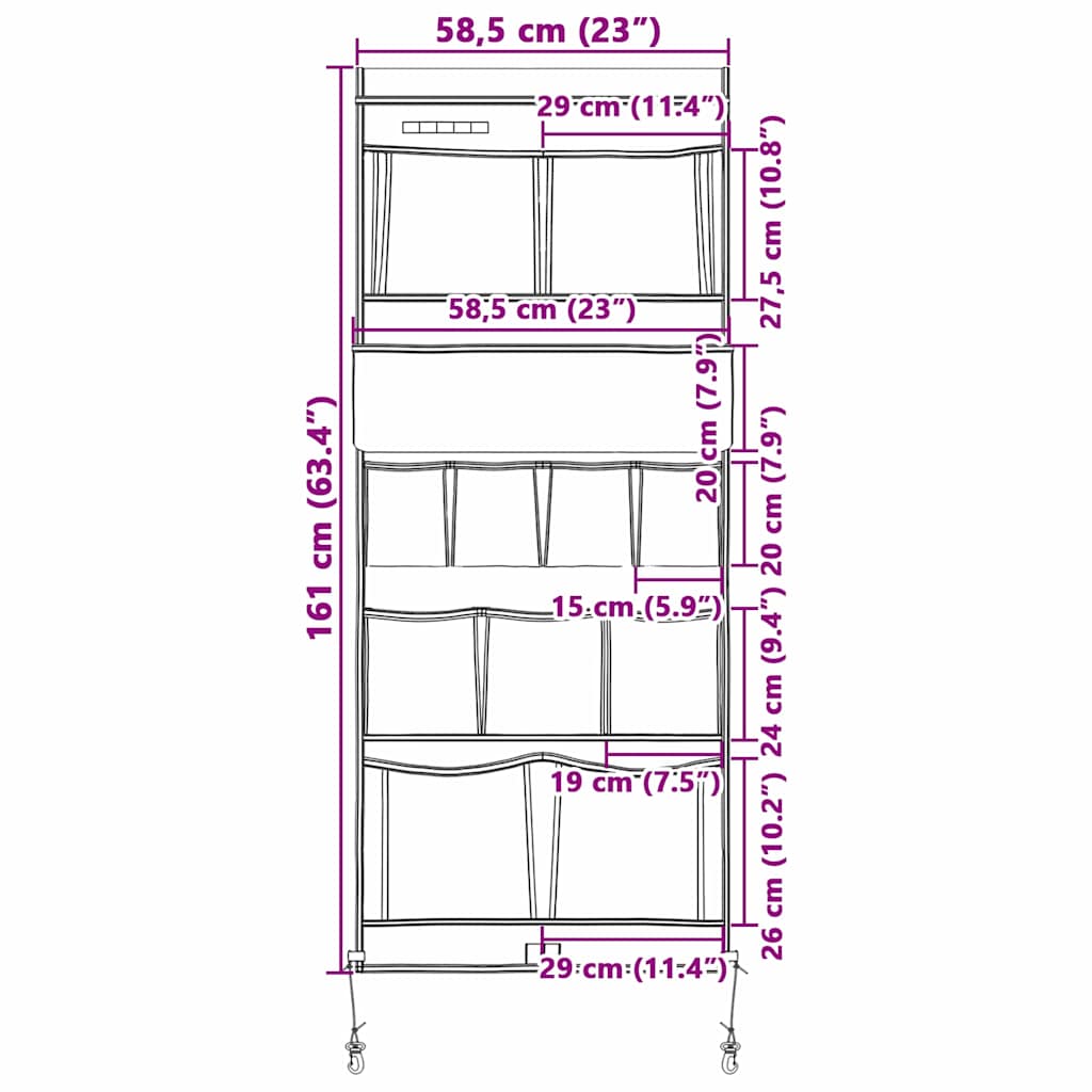 Storage Bag with Storage Black and Blue 161 x 58.5 cm Oxford