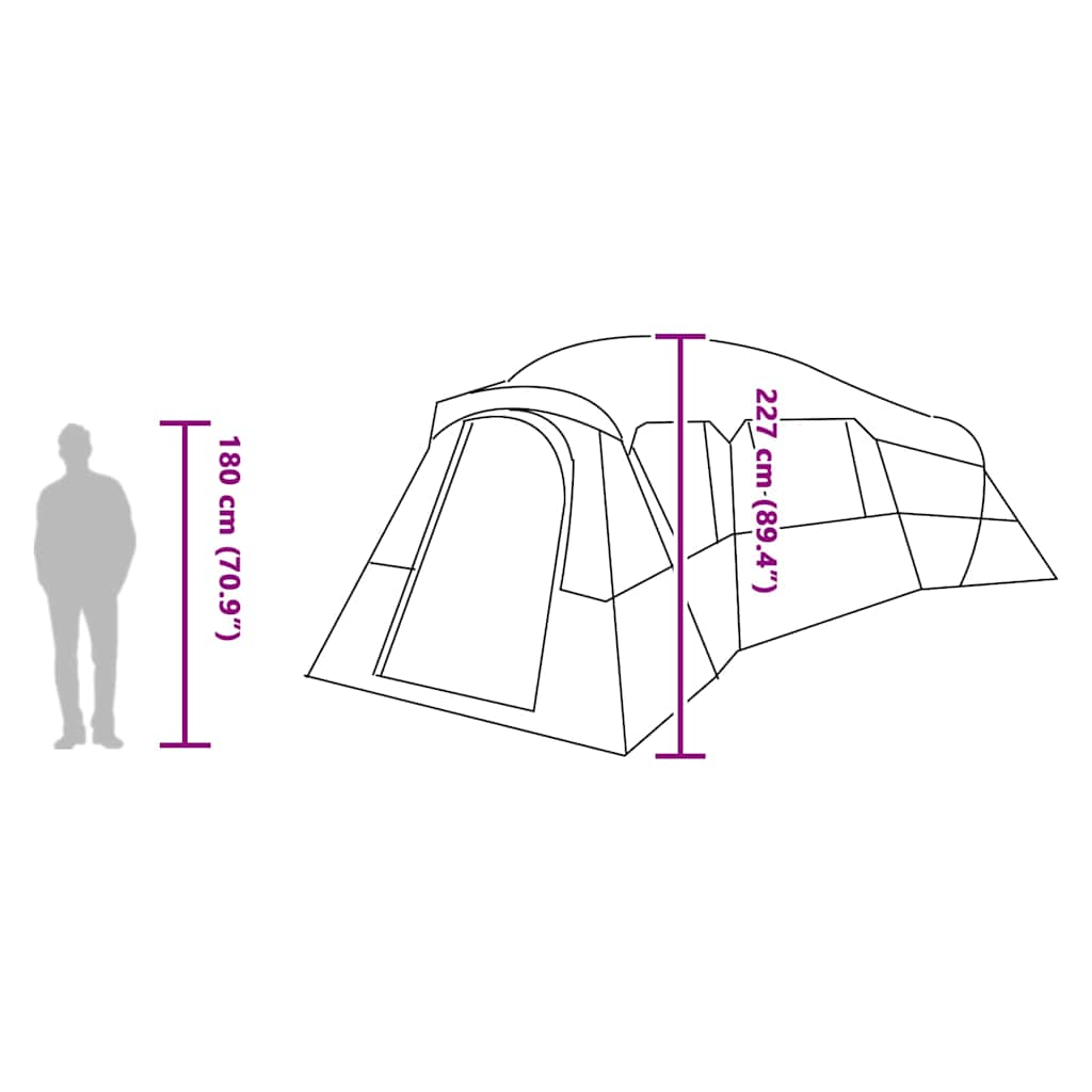 Family Tent Grey and Orange 762 x 655 x 218 cm Taffeta