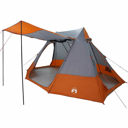 Camping Tent Grey and Orange 482 x 360 x 227 cm Taffeta Camping Tent Grey and Orange 482 x 360 x 227 cm Taffeta