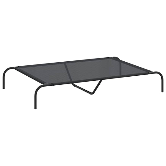 Elevated Dog Bed Black 130x80x20 cm Textilene and Steel Elevated Dog Bed Black 130x80x20 cm Textilene and Steel