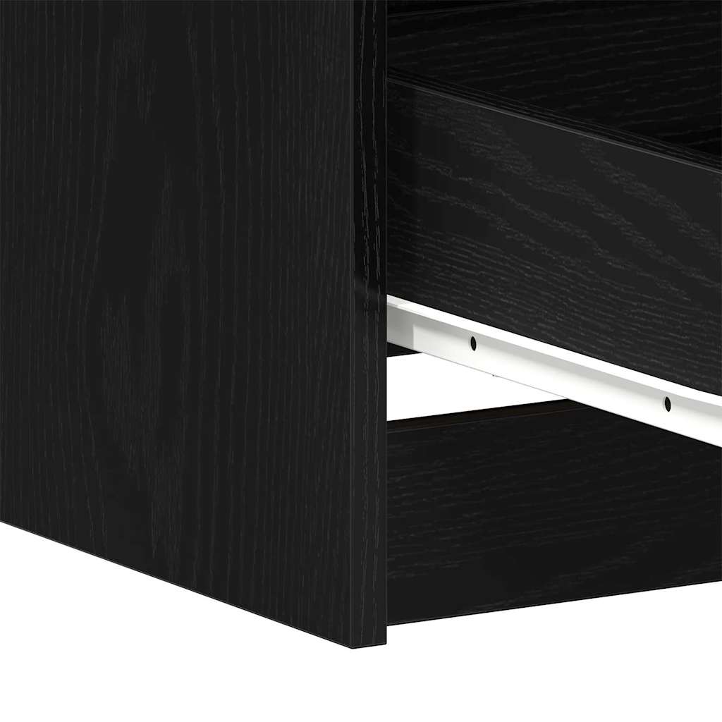 Desk with Drawer Black Oak 140 x 50 x 76 cm Engineered Wood