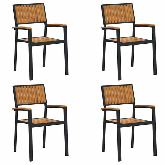 Stacking Chair 4 pcs Brown 56 x 57 x 87 cm Solid Acacia Wood Stacking Chair 4 pcs Brown 56 x 57 x 87 cm Solid Acacia Wood