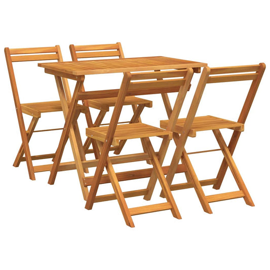 Bistro Set Folding 5 pcs Oil Natural Solid Acacia Wood Bistro Set Folding 5 pcs Oil Natural Solid Acacia Wood