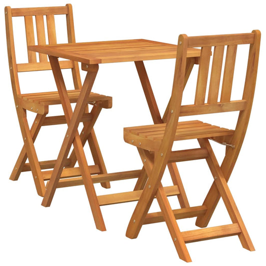 Bistro Set Folding 3 pcs Oil Natural Solid Acacia Wood Bistro Set Folding 3 pcs Oil Natural Solid Acacia Wood