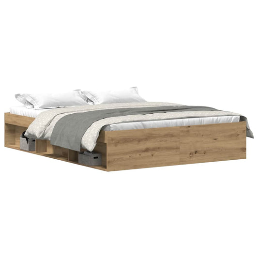Bed Frame without Mattress Artisan Oak 150x200 cm Engineered Wood Bed Frame without Mattress Artisan Oak 150x200 cm Engineered Wood