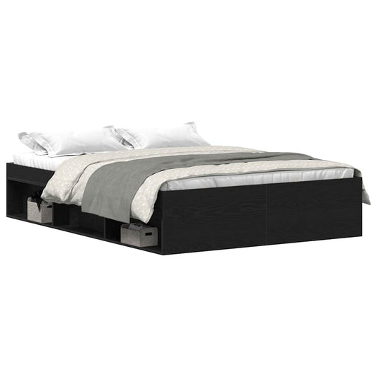 Bed Frame without Mattress Black Oak 120x190 cm Engineered Wood Bed Frame without Mattress Black Oak 120x190 cm Engineered Wood