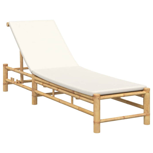Sun Lounger with Cushions 55x199x30 cm Bamboo Sun Lounger with Cushions 55x199x30 cm Bamboo