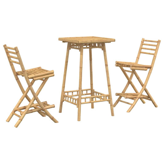 3 Piece Outdoor Bar Set Foldable Bamboo 3 Piece Outdoor Bar Set Foldable Bamboo