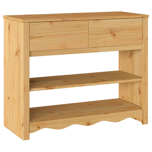 Console Table Drammen Oak 89.5 x 37 x 73 cm Solid Pine Wood Console Table Drammen Oak 89.5 x 37 x 73 cm Solid Pine Wood