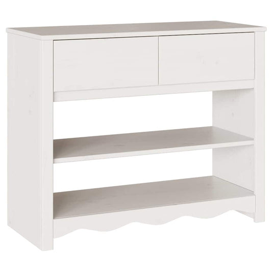 Console Table Drammen White 89.5 x 37 x 73 cm Solid Pine Wood Console Table Drammen White 89.5 x 37 x 73 cm Solid Pine Wood