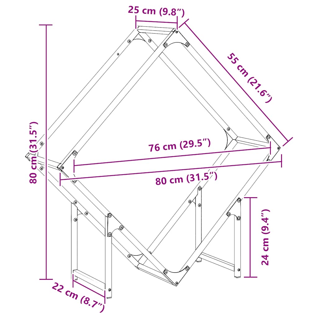 Firewood Rack White 80x25x80 cm Cold-rolled steel