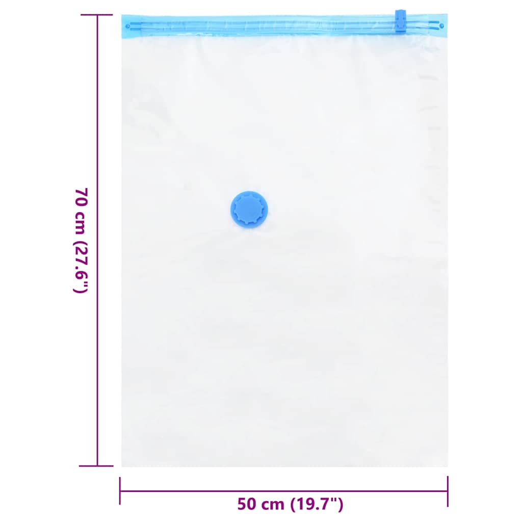 Storage Bags Wall-mounted 5 pcs Transparent and Blue 70 x 50 cm