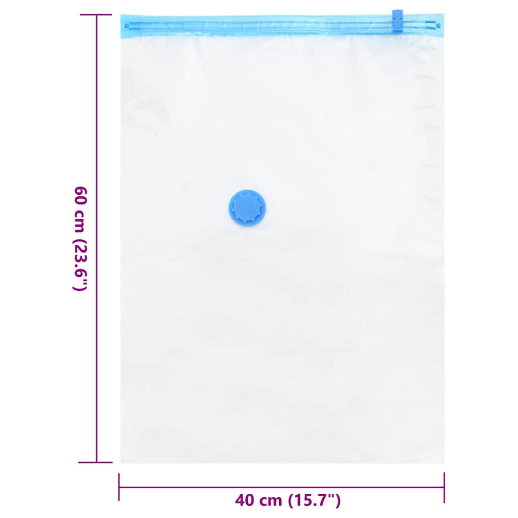 Storage Bags Wall-mounted 5 pcs Transparent and Blue 60 x 40 cm