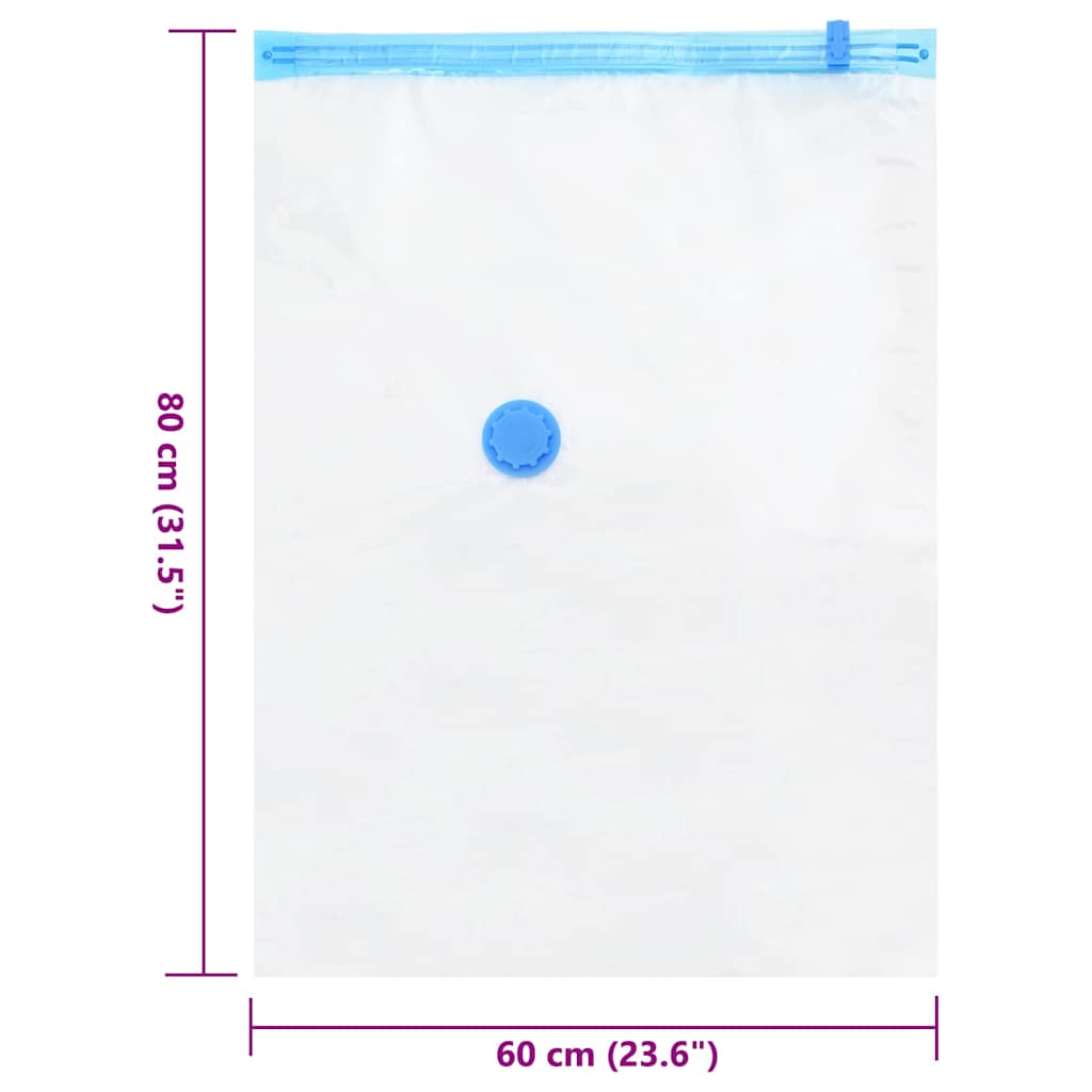 Storage Bags Wall-mounted 5 pcs Transparent and Blue 80 x 60 cm