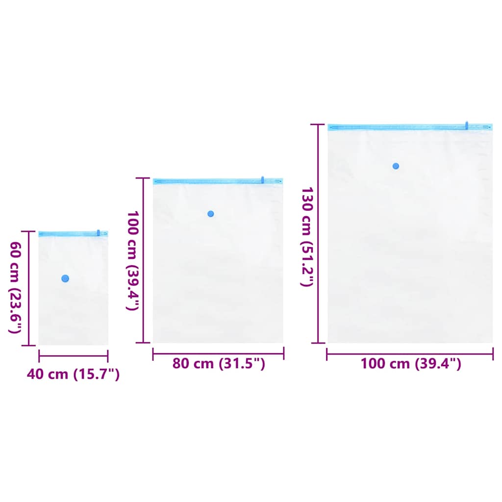 Storage Bags 10 pcs Transparent and Blue 130 x 100 cm