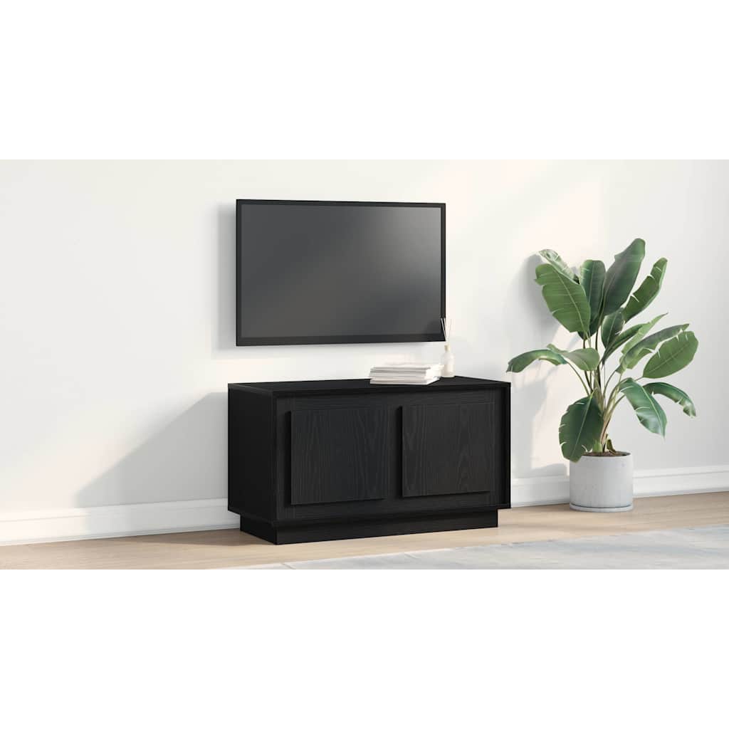TV Cabinet Black oak 80 x 35 x 45 cm Engineered wood