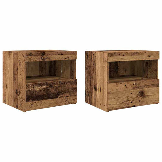 Bedside Cabinet 2 pcs Old Wood 50 x 40 x 45 cm Engineered Wood Bedside Cabinet 2 pcs Old Wood 50 x 40 x 45 cm Engineered Wood