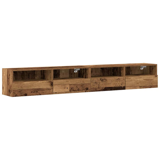 TV Wall Cabinet 2 pcs Old Wood 100 x 30 x 30 cm Engineered Wood TV Wall Cabinet 2 pcs Old Wood 100 x 30 x 30 cm Engineered Wood