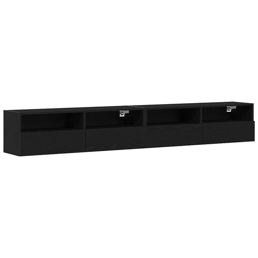 TV Wall Cabinet Wall-mounted 2 pcs Black oak 100 x 30 x 30 cm TV Wall Cabinet Wall-mounted 2 pcs Black oak 100 x 30 x 30 cm